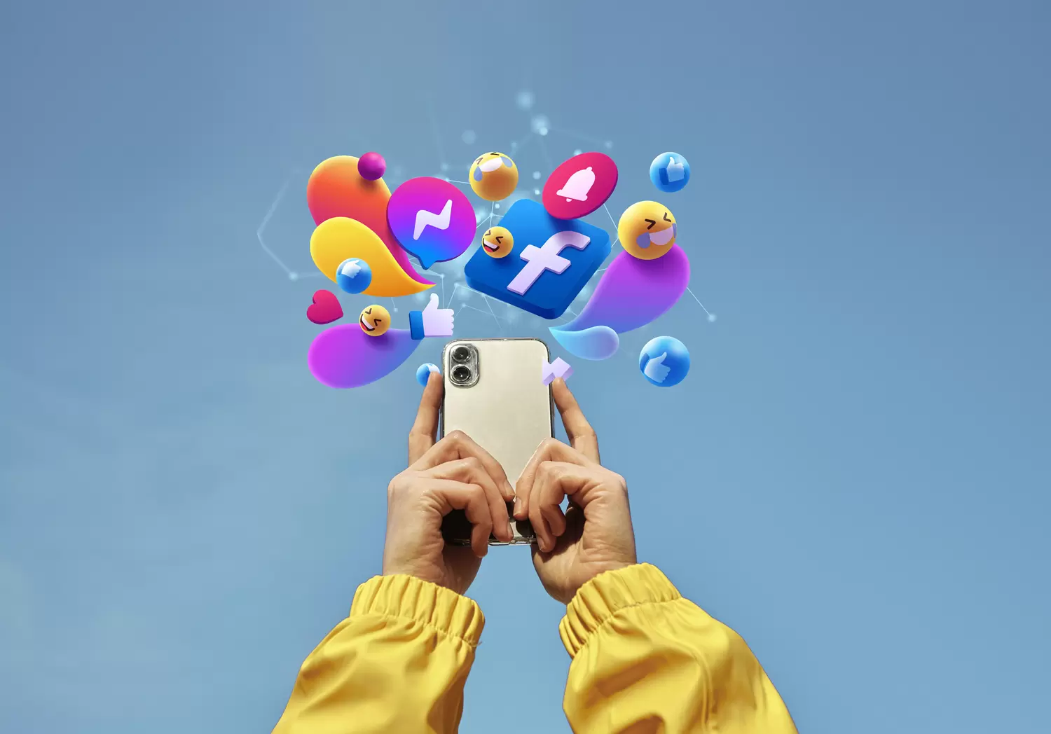 إدارة وسائل التواصل الاجتماعي hands holding smartphone social media concept